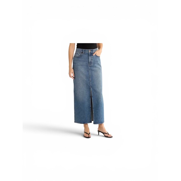 Madewell Dresses & Skirts - Madewell Denim Maxi Skirt Womens 30 Blue Excellent Front Slit DM9291‎